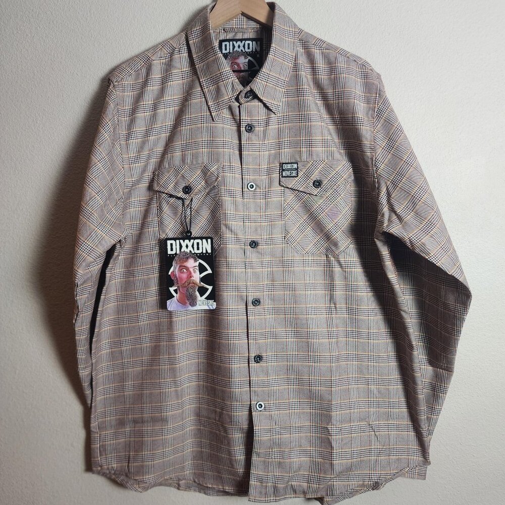 Dixxon Noveske Flannel Shirt Mens XL Brown Plaid Button Front Workwear